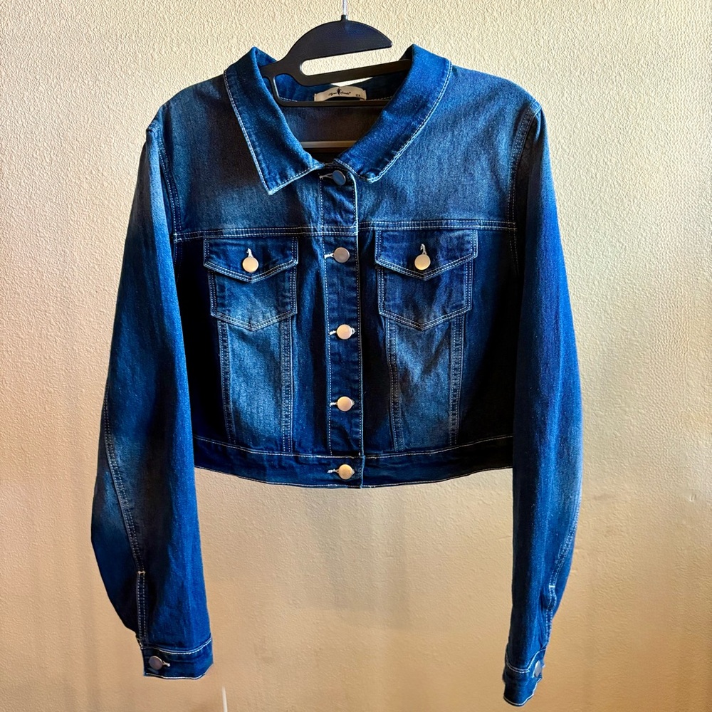 Women's Blue Jean Jacket Crop